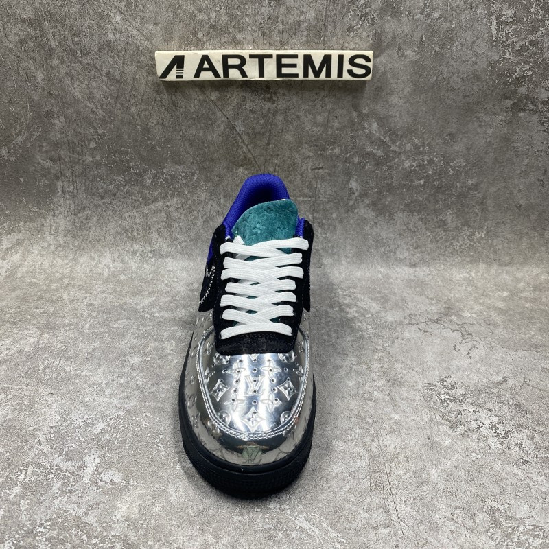 1V x Nike Air Force 1 Low By Virgil Abloh Black Metallic Silver